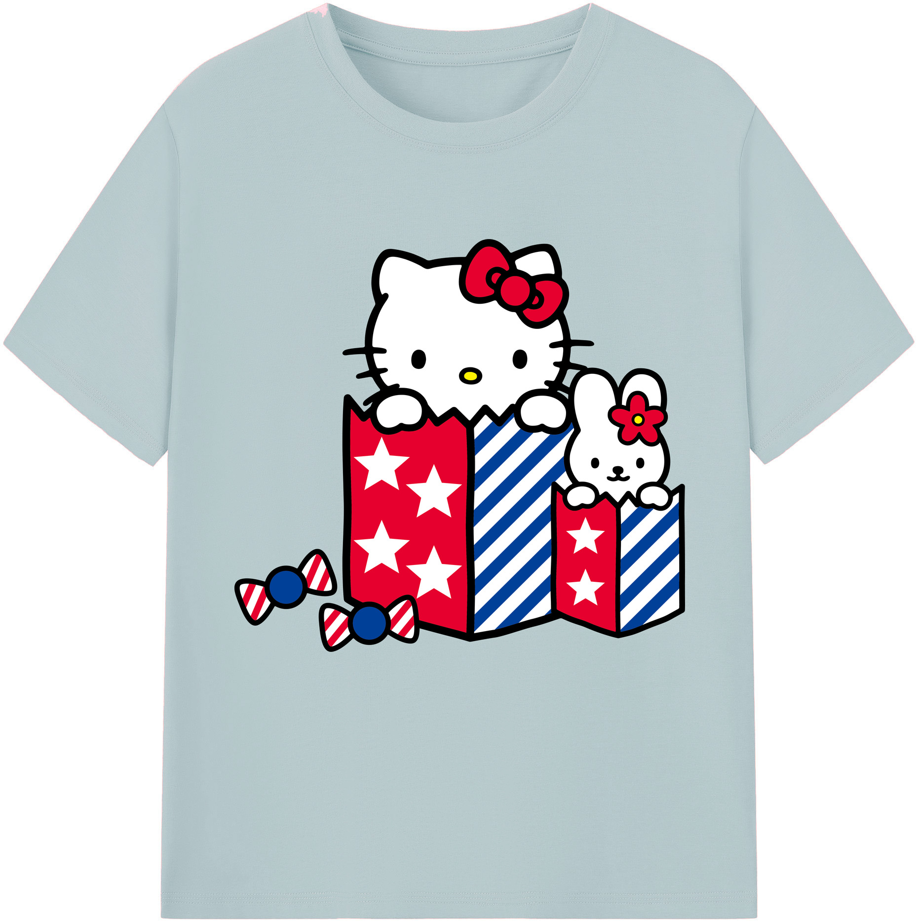 （画像用） Hello Kitty ハローキティ 綿100％半袖Tシャツ（フロントプリント）